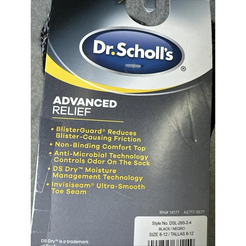 Dr. Scholl's Women's Advanced Relief Wide Top Crew Comfort 2 Pair Size 8-12